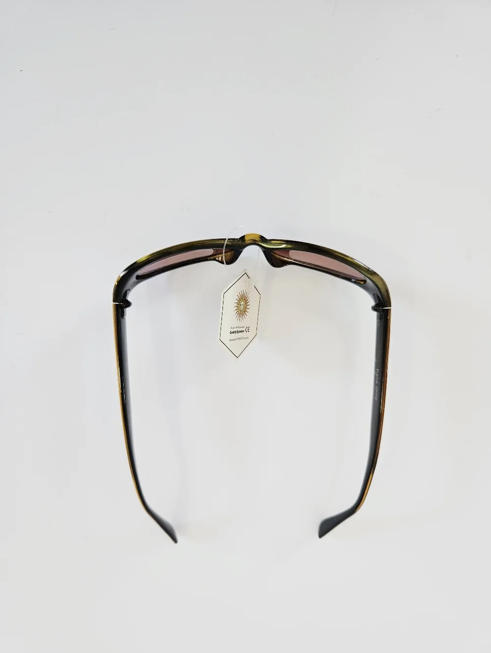 Vintage Deadstock NWT Tortoise Shell Slim Frame Oval Cat Eye Lucite Sunglasses